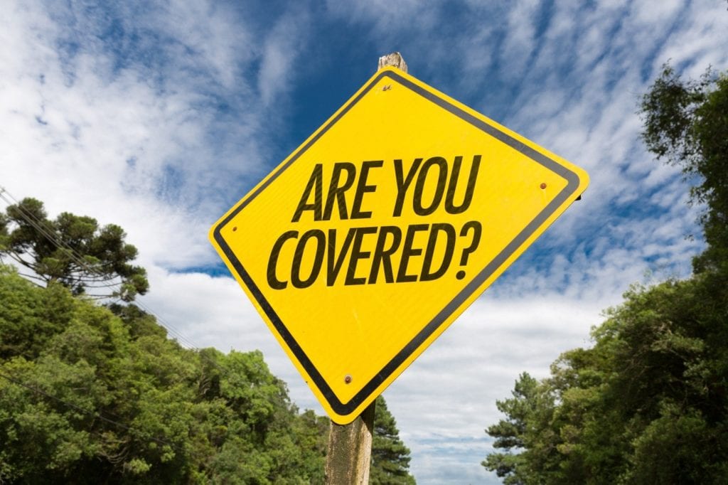 Road sign that says Are You Covered?